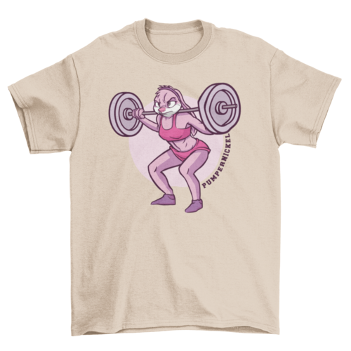 Weightlifting bunny cartoon t-shirt