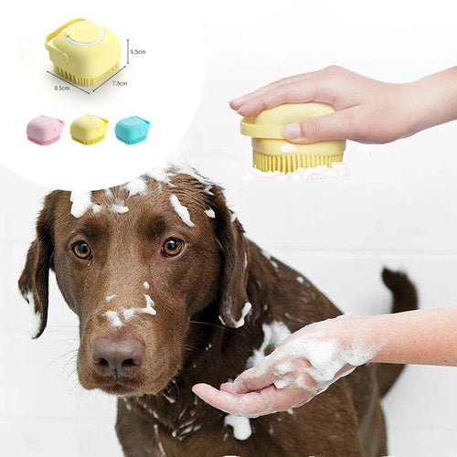Silicone Dog Bath Massage Gloves Brush Pet Cat Bathroom Cleaning Tool